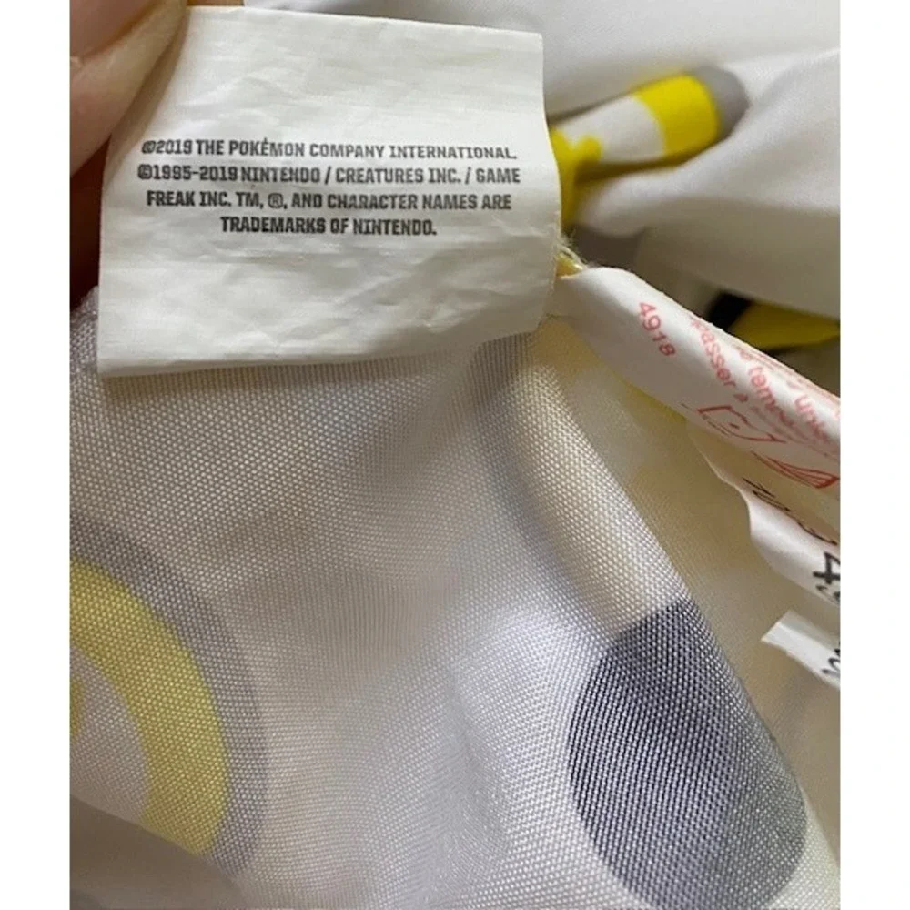 Pokemon Fitted Sheet Kids Twin White Yellow Good Pikachu Polka Dot Bedding‎
